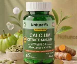 Nature Fix Calcium Citrate Malate with Veg. Vitamin D3 (Lichen) + K27 – Supports Bones, Joints & Muscle Contraction – 60 Tablets